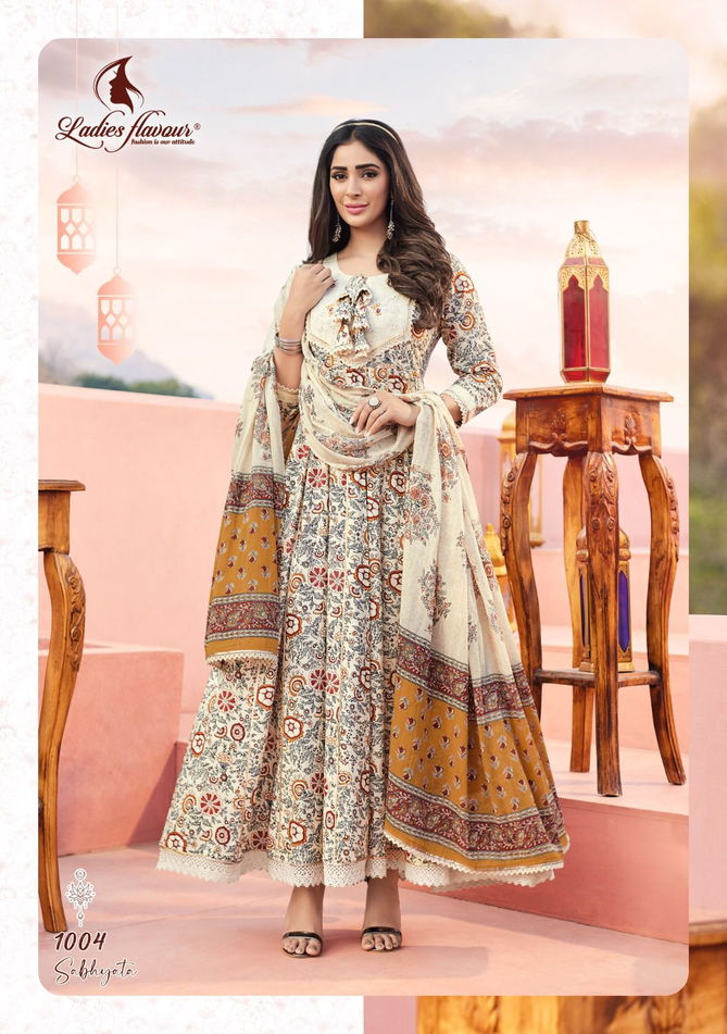 Ladies Flavour Sabhyata Designer Readymade Suits Catalog
